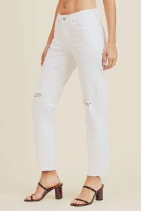 White Distressed Boyfriend Jeans