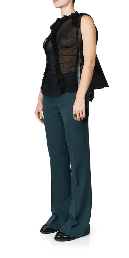 Wide Leg Trousers Petrol