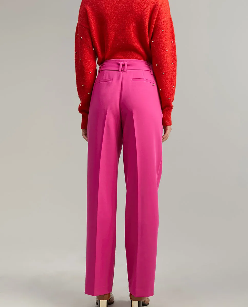 Wide-leg trousers with belt